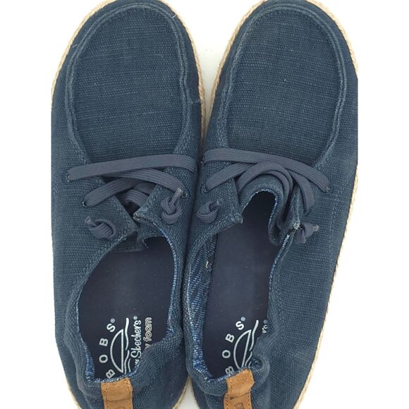 Bobs By Skechers Women's Espadrille Slip-On Shoes Navy Size 7 Canvas Casual - Picture 4 of 8